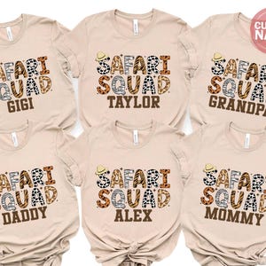 Custom Name Safari Squad Shirt, Safari Trip Shirt, Safari Birthday Trip Tee, Family Vacation Shirts, African Safari Shirt, 100951