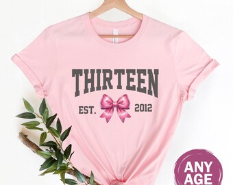 Custom Cute Bow Birthday shirt, Official Teenager University Girls Birthday Party shirt, Bow Birthday Sweatshirt, 100877