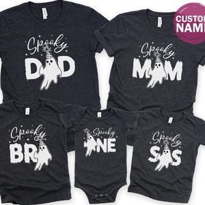 Personalized Spooky One Birthday Matching Shirts, 1st Birthday Family Tees, Little Boo Spooky Ghost Birthday Mama Dada Bday Shirts, 100983