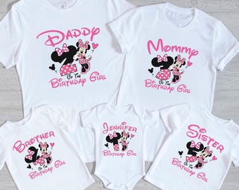 Disney Birthday Girl Shirts, Custom Birthday Family Shirts, Girl birthday shirt, Family Minnie birthday Tee, Matching Minnie shirts, 100848