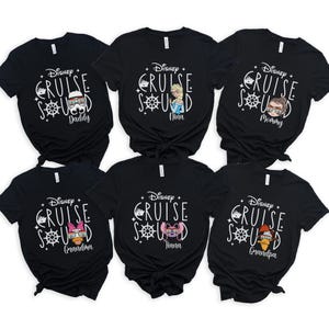 Disney Cruise Squad 2025 Shirt, 2025 Disney Character Cruise Family Matching Shirts, Adults Disney Cruise with Custom Names Shirts, 100906