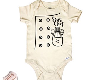 Sous Chef Baby Bodysuit, Cute Future Chef Baby Romper, Sous Chef Baby Clothes, Baby Shower Gift, 2000543