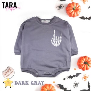 Rock on Sweater, Skeleton hand Bodysuit, Baby shower gifts, Goth Punk onsie, emo baby, black infant bodysuits, Minimalist clothes, 2000469
