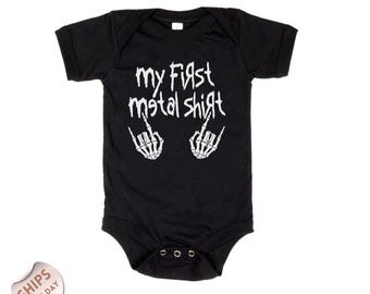 My First Metal Shirt Baby Bodysuit for New Baby Gift, Metal Mama Gift, Rocker Mom Baby Gift, Heavy Metal Fans Baby Shower Gift, 2000501