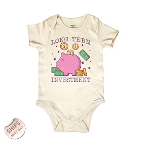 Long Term Investment Baby Bodysuit, Funny Banker Baby Bodysuit, Mommy Daddy Accountant, Baby Shower Gift, Baby Financial Advisor, 2000873