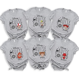 a group of six tshirts with disney characters on them