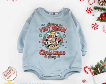 Mickey’s Very Merry Christmas Party Baby Bodysuit, Toddler Holiday Family Gift, Mickey and Friends Baby Romper, Baby Shower Gift , 2000492