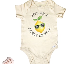 Give Me A Little Squeeze Onesie®, Lemon baby Onesie®, Modern Fruit Baby Onesie®, Vegan Baby Onesie®, Baby Shower Gift, 2001050