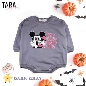No You Hang Up Mickey Baby Bodysuit, Halloween Mickey Ghost Gift, Funny Valentine Romper, Funny Disney Bodysuit, baby shower gift, 2000449