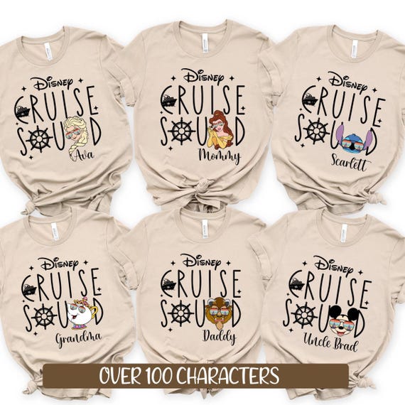 Disney Cruise Squad 2026 Shirt, 2026 Disney Character Cruise Family Matching Shirts, Adults Disney Cruise with Custom Names Shirts, 100906