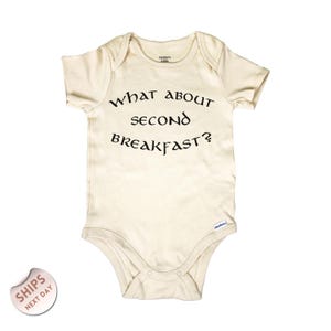 What About Second Breakfast Baby Bodysuit, Funny Baby Clothes, Natural Baby Romper, Cute Baby Sweater, Baby Shower Gift, 2000518