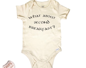 What About Second Breakfast Baby Bodysuit, Funny Baby Clothes, Natural Baby Romper, Cute Baby Sweater, Baby Shower Gift, 2000518