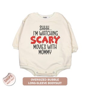 Shhh... I'm Watching Scary Movies with MOMMY, Movies Baby Bodysuit Cute Baby Clothes, Baby Shower Gift, Baby Gift, 2000254