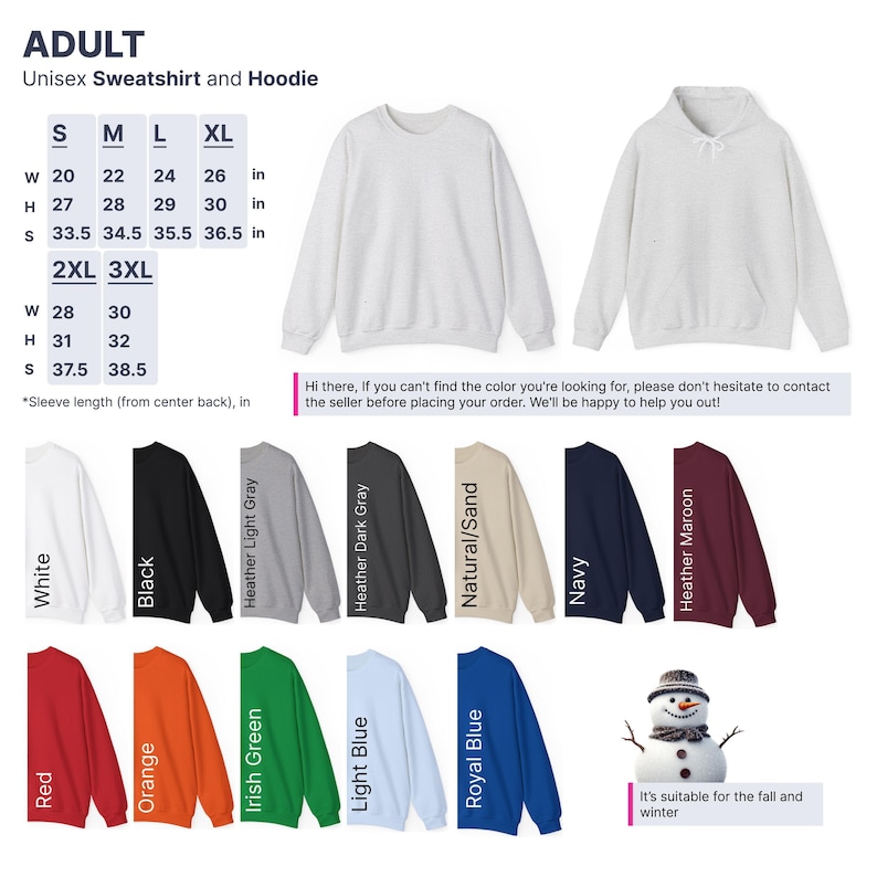 a white sweatshirt with a snowman on the front and a snowman on the