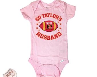 Go Taylor's Husband Baby Onesie®, Funny Football Romper, Cute Football Bodysuit, Baby Shower Gift, 2001174