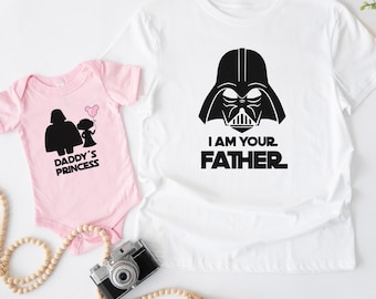 I am your Father Daddy's little Princess matching Shirt and baby Onesie®, Dad and Daughter set Shirts, Daddy and Me tee, Star dad, 100922