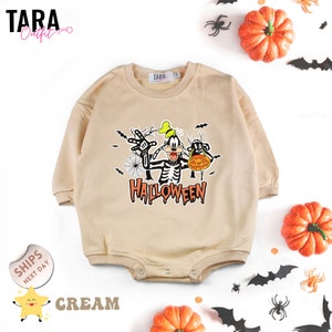Disney Mickey Friends Halloween baby Bodysuit, Mickey and Friends Baby Bodysuit, Halloween Skeleton Romper, Baby Shower Gift, 2000444