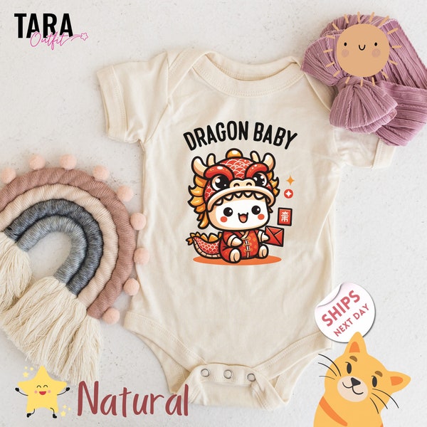 Cute Dragon Baby Onesies , Baby Shower Gift for Newborn , Cute Baby Announcement, 2000155