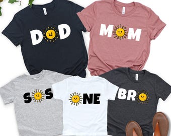 One Birthday Shirts, 1st Birthday T-Shirt, Matching Family Birthday Shirts, Happy Sun Matching Birthday Outfit, Birthday Gift