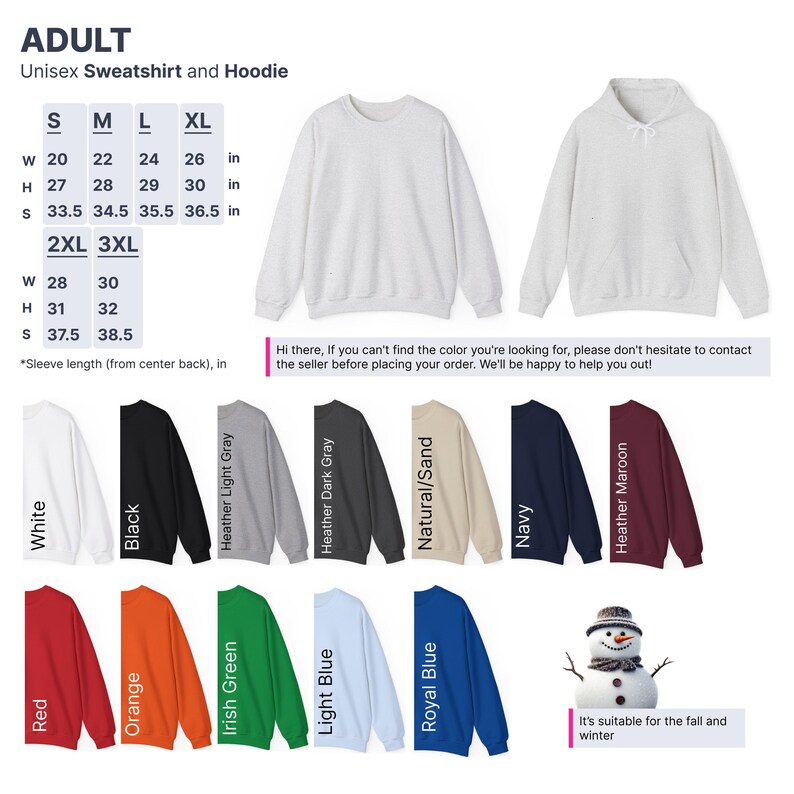 a white sweatshirt with a snowman on the front and a snowman on the