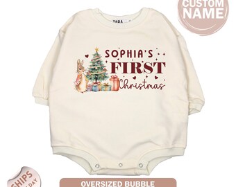 Personalised First Christmas Baby Onesie®, Cute Christmas Baby Gift, 1st Xmas Baby Onesie®, Baby Shower Gift, 2001003