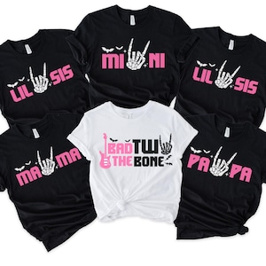Bad TWO the Bone Birthday Family Shirts, Birthday Matching shirt, birthday girl, rock n roll birthday theme, Birthday custom shirts, 400193