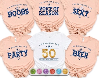 Custom 50 reasons Party shirts, 50th Birthday matching shirt, Family shirt for birthday, Group shirts for trip, 300003