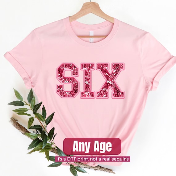 6th Birthday Shirt Girl, Birthday Girl Sweatshirt, Custom Sequin Numbers Print, Custom Birthday Girl Sweatshirt, 7th 8th 9th Birthday Shirt