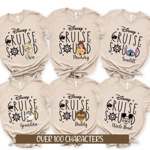 Disney Cruise Squad 2025 Shirt, 2025 Disney Character Cruise Family Matching Shirts, Adults Disney Cruise with Custom Names Shirts, 100906