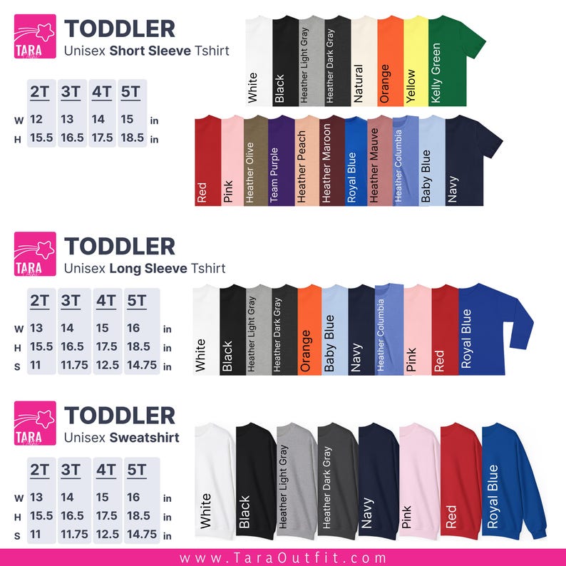 a chart showing the sizes of children's clothing