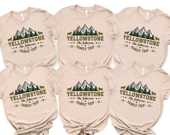 Yellowstone Family Trip custom Shirt, Yellowstone National Park family Matching Tee, Personalized Yellowstone Vacation Shirt, 400312