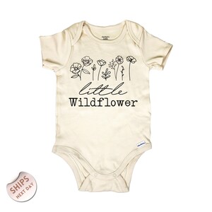 Little Wildflower Baby Bodysuit, Baby Girl Outfit, Boho Baby Girl Clothes, Flower Baby Outfit, Boho Baby Clothes, Baby Shower Gift, 2000465