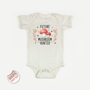 Future Mushroom Hunter Baby Bodysuit, Mushroom Forager Baby Outfit, Mushroom clothes,Adventure One Piece, Baby Shower Gift, 2000776