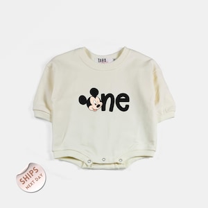 Mickey And Friends First Birthday Baby Bodysuit, 1st Birthday Outfit, 1st Birthday Mickey And Minnie Romper , Baby Shower Gift, 2000685