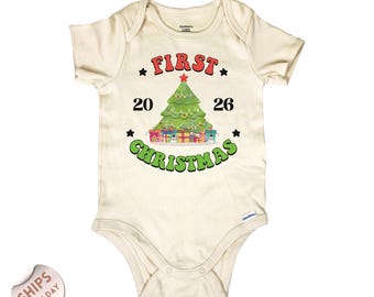 First Christmas Baby Onesie®, Cute Christmas Baby Gift, 1st Xmas Baby Onesie®, Baby Shower Gift, 2001032