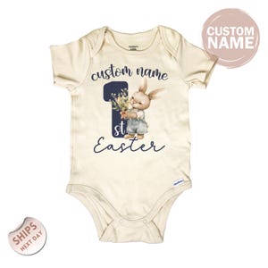 personalized First Easter Baby Onesie®, Baby&#39;s first Easter Romper, Easter Baby Outfit, Baby Shower Gift, 2000686