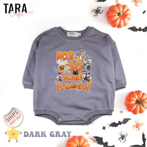 Not So Scary Halloween Baby Bodysuit, Characters Scary Bodysuit, Small Spooky Sweater, Cute Baby Jumpsuit, baby shower gift, 2000451
