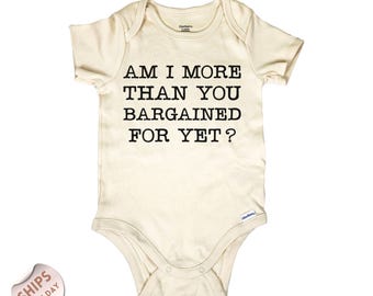 Am I More Than You Bargained For Yet?, Emo Baby Bodysuit, Lyric Bodysuit, Punk Rock Baby Sweater, Baby Shower Gift, 2000429
