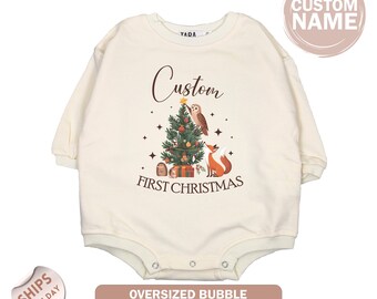 Personalised First Christmas Baby Onesie®, Cute Christmas Baby Gift, 1st Xmas Baby Onesie®, Baby Shower Gift, 2001006
