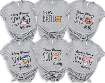 Personalized Disney Birthday Squad Shirt, Custom Disney Family Birthday Matching Tees, Family Matching Shirt, 100831