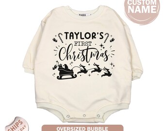 Personalised First Christmas Baby Onesie®, Cute Christmas Baby Gift, 1st Xmas Baby Onesie®, Baby Shower Gift, 2001016