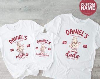 Personalized Pizza First Birthday Matching Family Shirt, Pizza Theme Birthday Party Shirt, Pizza Party Birthday Outfit, 100945