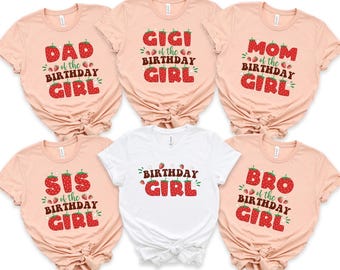 Strawberry Birthday Girl Family Matching Shirt, Birthday Girl Shirts, Birthday Party Shirts, Berry Birthday Shirts, 100921