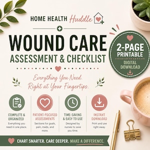 Wound Care Assessment & Quick Guide Bundle | Home Health Nursing Documentation (PDF Download)
