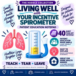 Incentive Spirometer Patient Education Notepad | Living Well Series (40 Tear-Off Sheets)