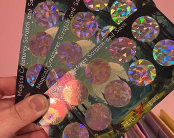 Magical Creature Scratch & Save Challenge | Laminated Savings Tracker