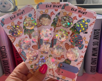 Elf Hunt Scratch Off Savings Challenge: Laminated A6 Cash Wallet Tracker