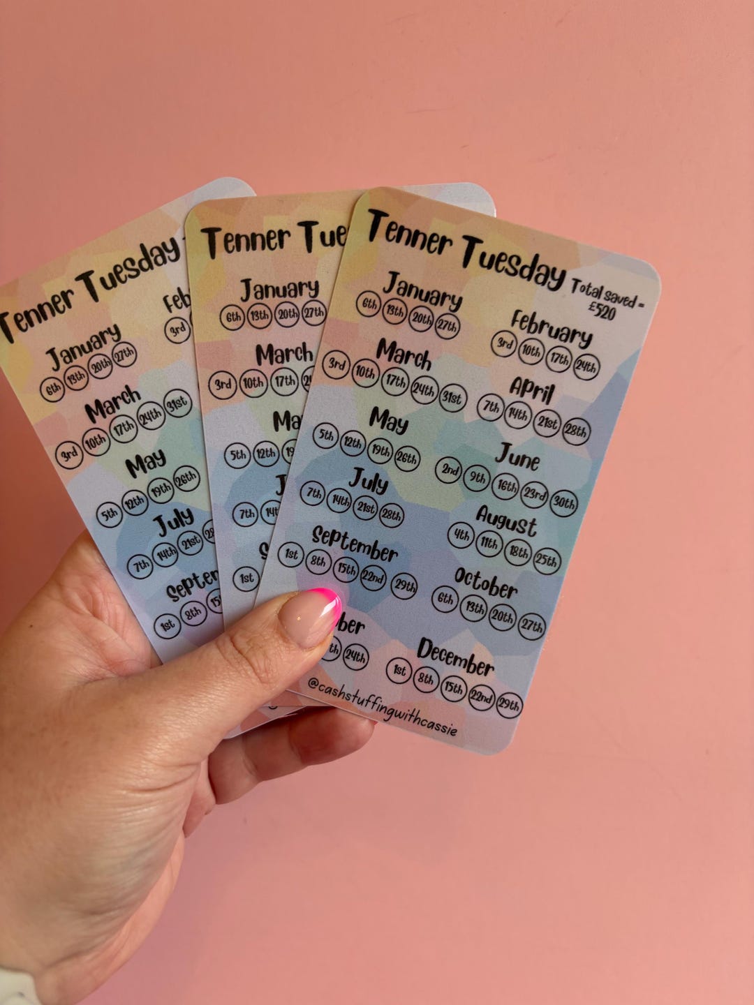 Tenner Tuesday 2026 Tenner Tuesday Savings Challenge Tracker | Laminated Cash Wallet ...