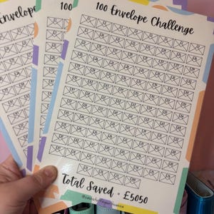 100 Envelope Savings Challenge | Laminated Cash Tracker