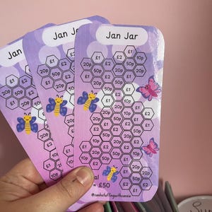 Jan Jar Laminated Cash Savings Challenge Tracker | A6 Binder